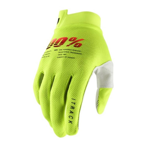 100 PROCENT RĘKAWICE CROSS/ENDURO MODEL ITRACK FLUO YELLOW KOLOR ŻÓŁTY FLUO ROZMIAR M,L,XL,XXL STARY KOD: 10015-004-11
