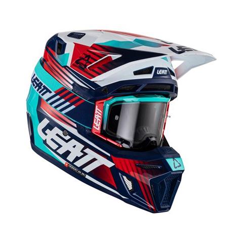 LEATT KASK MOTO 8.5 V23 (+ GOGLE VELOCITY 5.5 GRATIS) HELMET KIT ROYAL KOLOR GRANATOWY/CZERWONY/NIEBIESKI ROZMIAR XS/S/M/L/XL/XXL